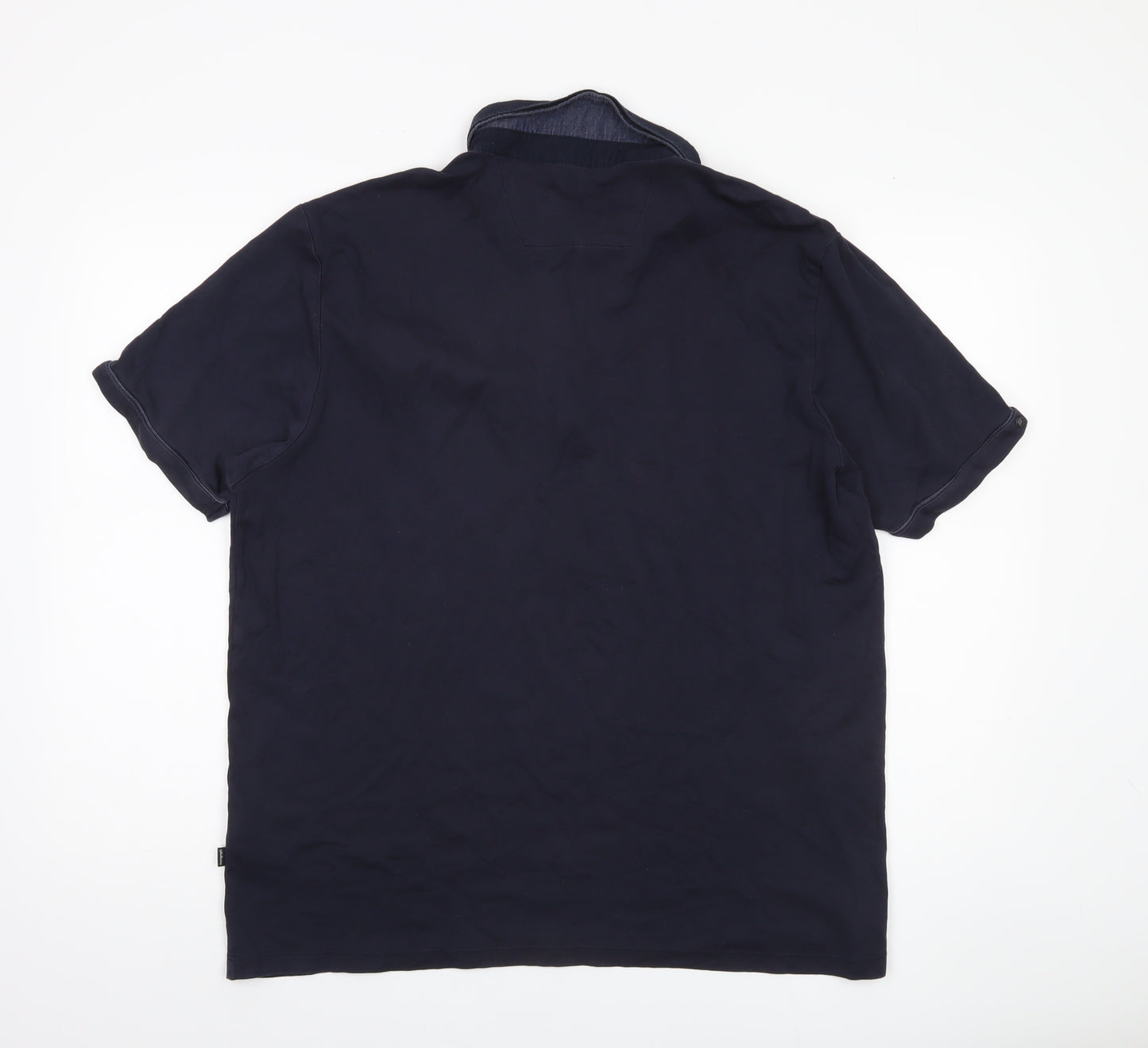 Marks and Spencer Men's Blue Short Sleeve Polo XL