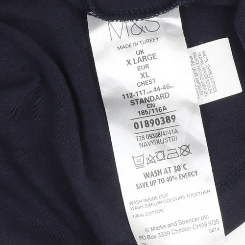 Marks and Spencer Men's Blue Short Sleeve Polo XL