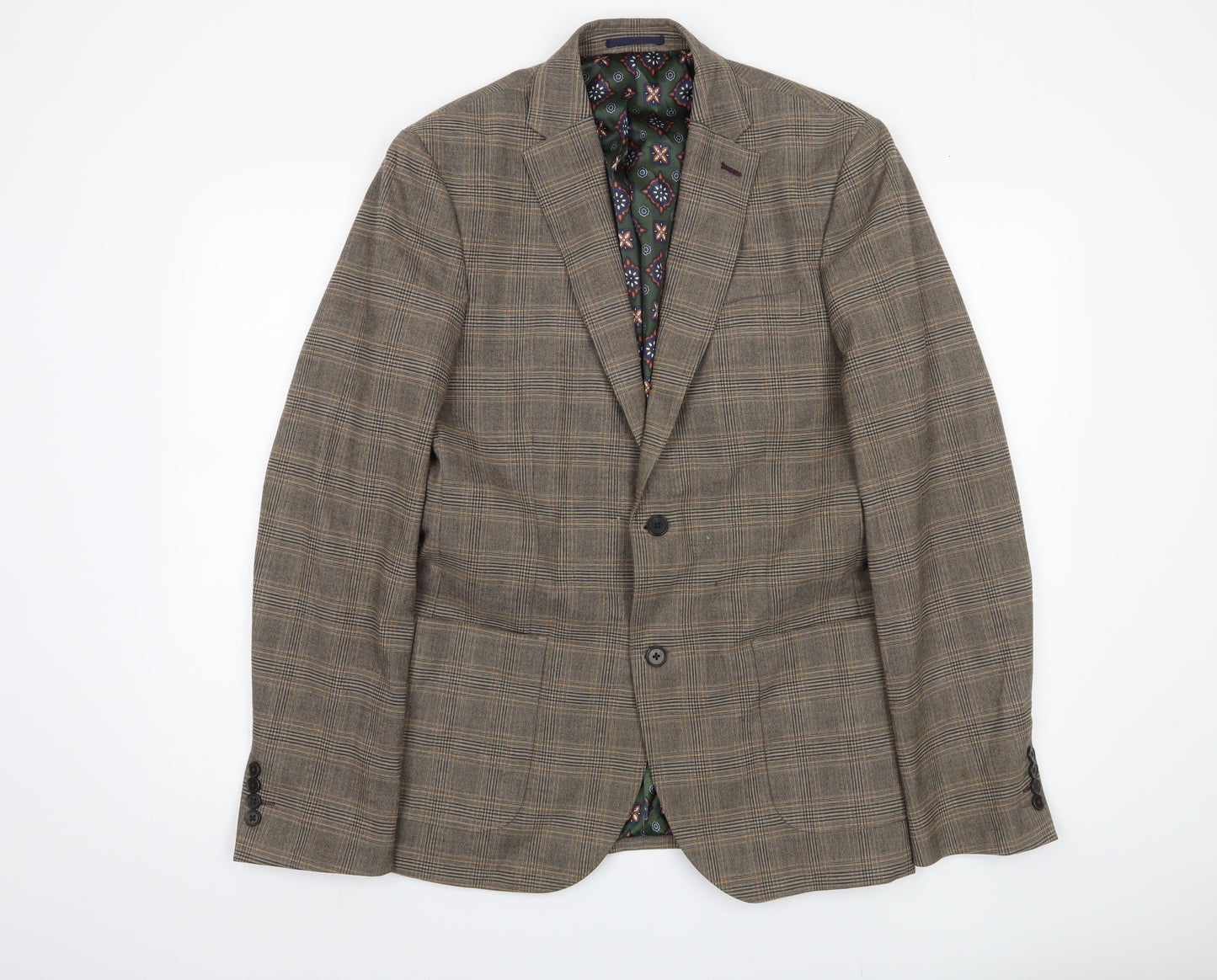 Next Men's Brown Check Blazer Size 40L