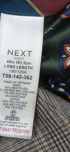 Next Men's Brown Check Blazer Size 40L