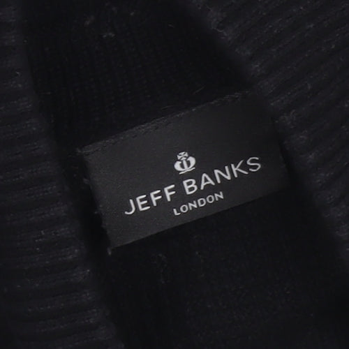 Jeff Banks Men's Black M Waffle-Knit Jumper