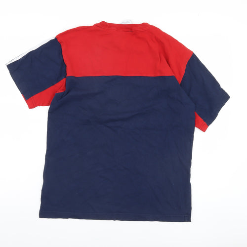Adidas Men's Red/Blue Colourblock Sports T-Shirt