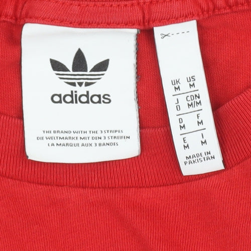 Adidas Men's Red/Blue Colourblock Sports T-Shirt