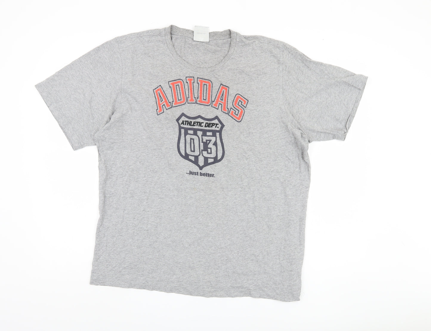 Adidas Men's Grey Graphic Print T-Shirt, XL, Sports Style