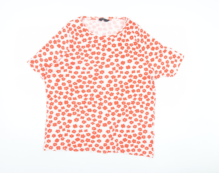 Marks and Spencer Women's Floral Cotton T-Shirt Size 8