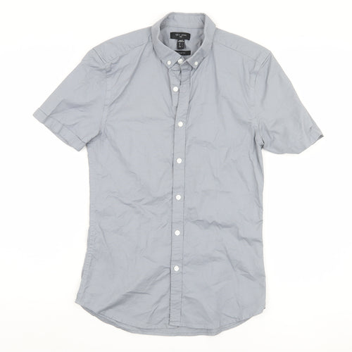 New Look Men's Grey Slim Fit Short Sleeve Shirt S