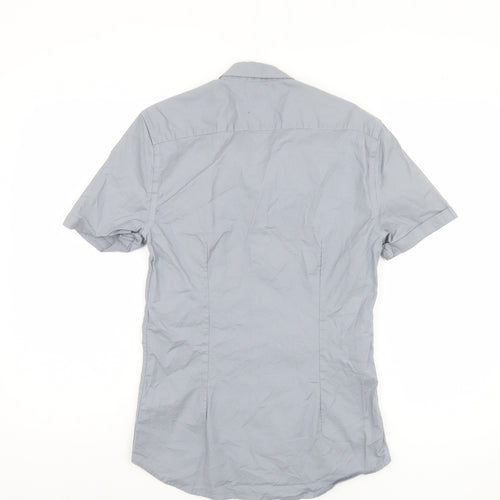 New Look Men's Grey Slim Fit Short Sleeve Shirt S
