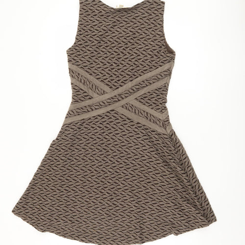 ECI New York Brown Women's Sleeveless A-Line Dress Size 14