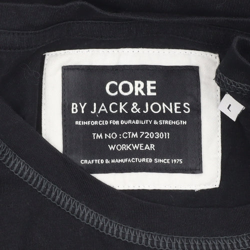 Jack & Jones Men’s Black Crew Neck T-Shirt - Size L
