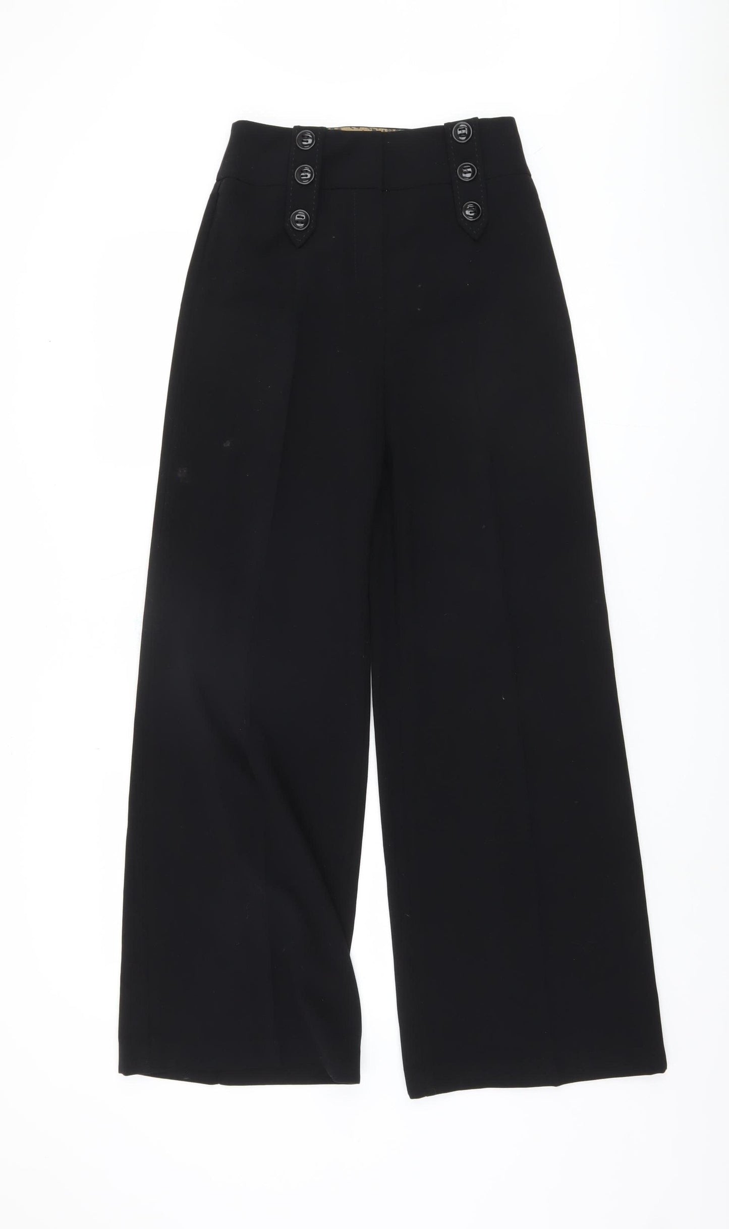 Marks and Spencer Women's Black Wide-Leg Trousers, M