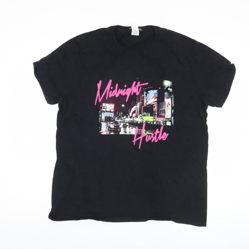Capsule Men's Black City Theme Graphic T-Shirt L
