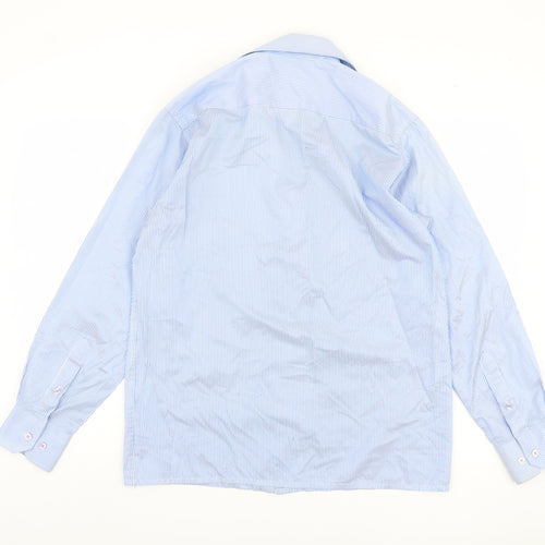 Peter England Men's Blue Striped Long Sleeve 39cm Shirt