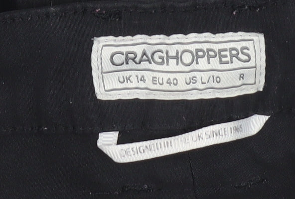 Craghoppers Women's Black Straight Trousers, Size 14