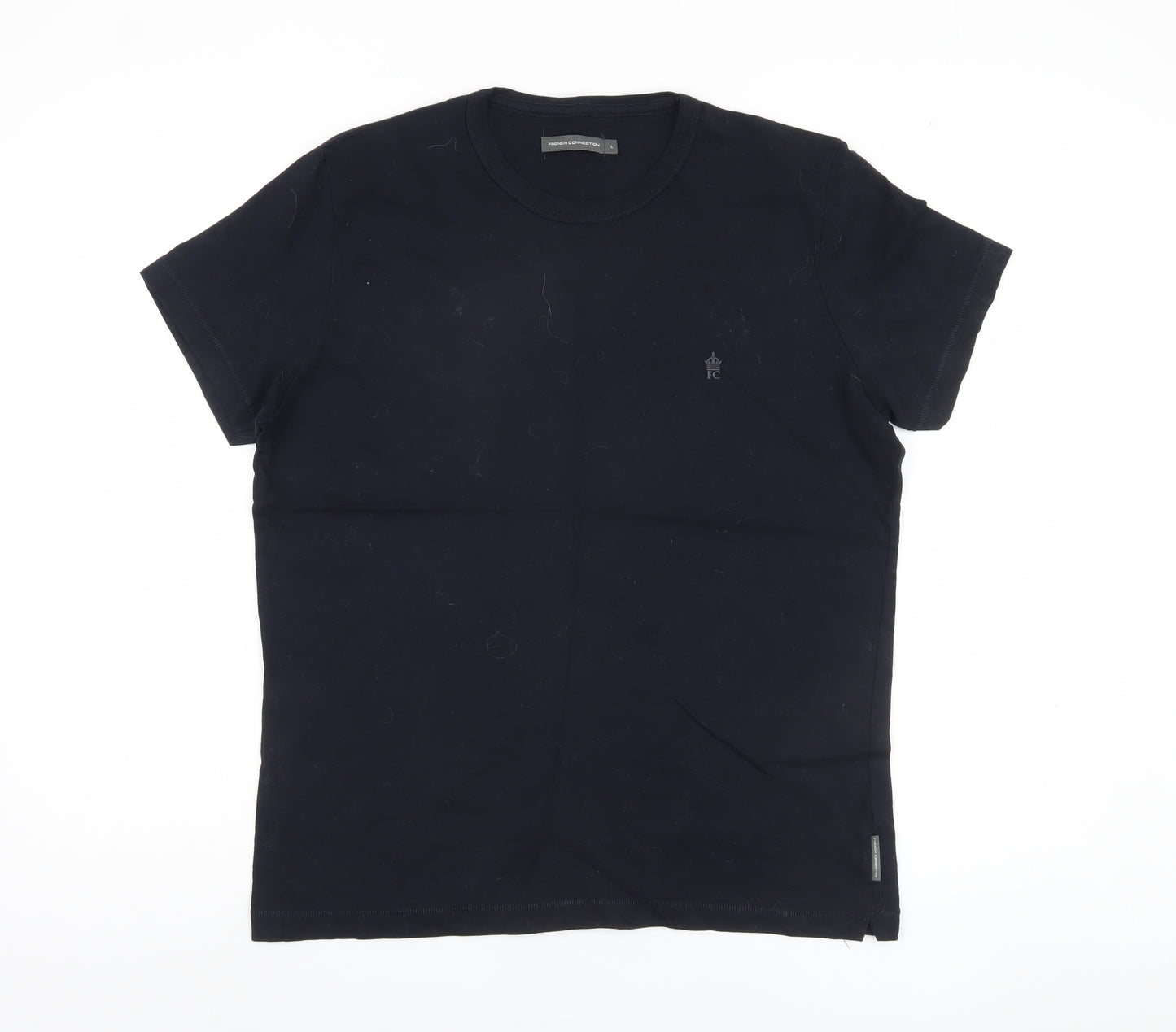 French Connection Men's Black Cotton T-Shirt L