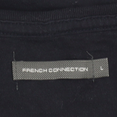 French Connection Men's Black Cotton T-Shirt L