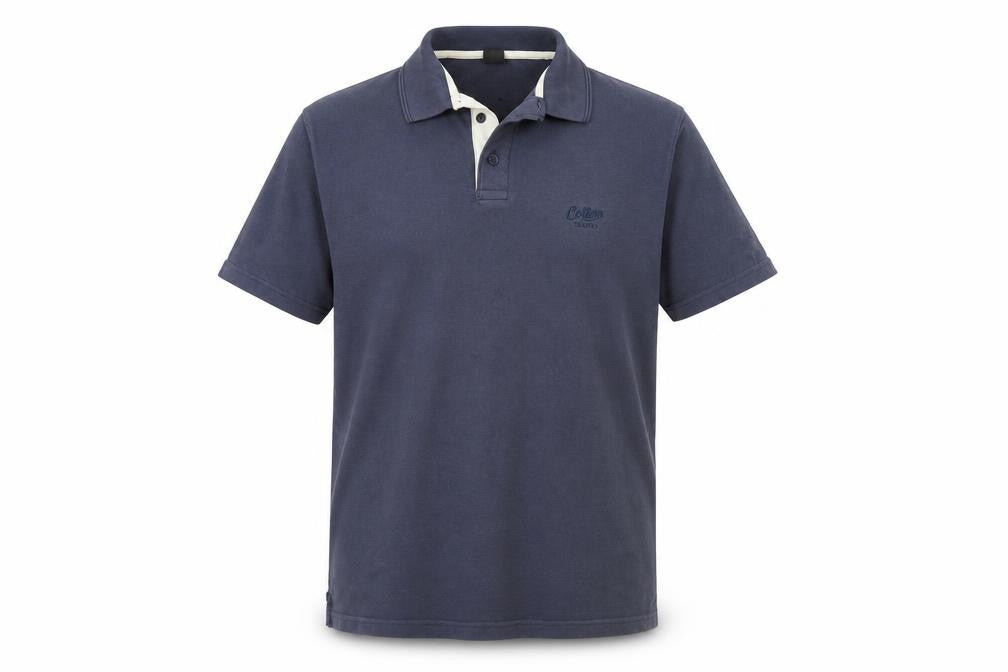 Front view of Cotton Traders Men's Blue Polo Shirt M