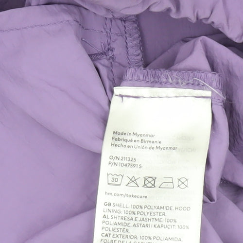 H&M Girls Purple Full Zip Casual Jacket 14 Years
