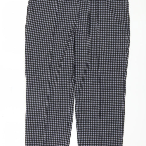 Marks and Spencer Grey Checked Women's Trousers Size 16