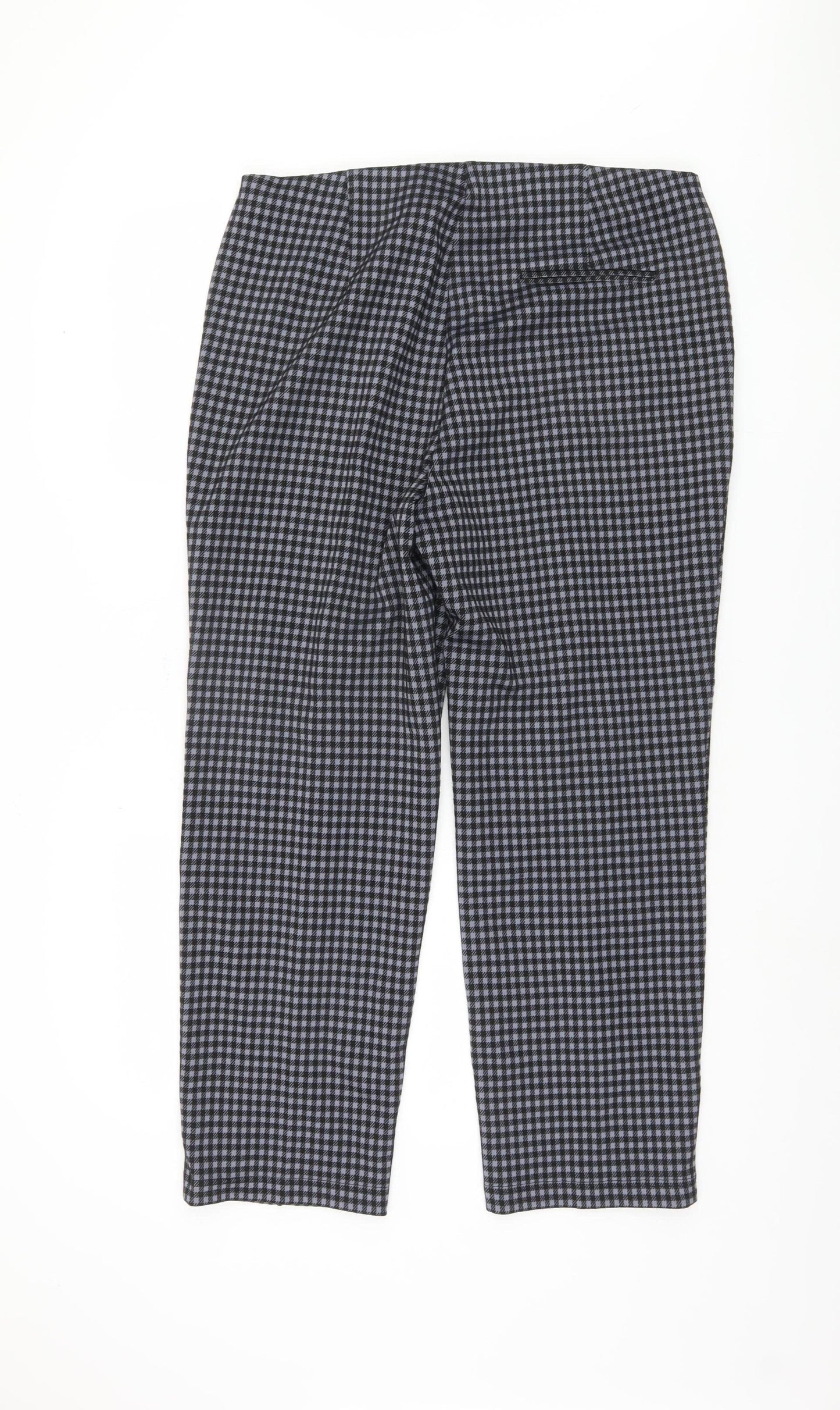 Marks and Spencer Grey Checked Women's Trousers Size 16