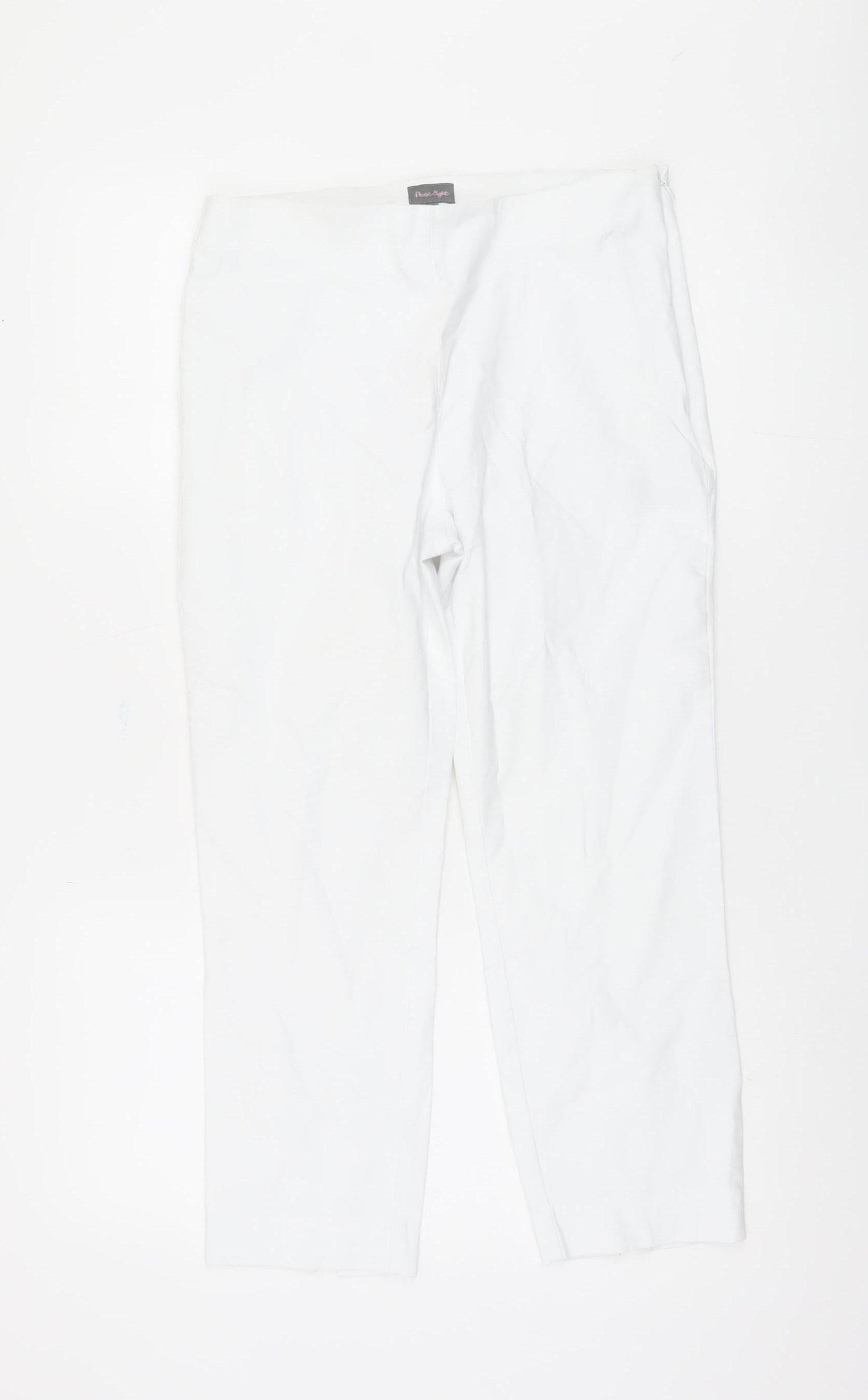 Phase Eight White Straight Leg Trousers - Size 14