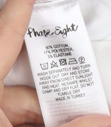 Phase Eight White Straight Leg Trousers - Size 14