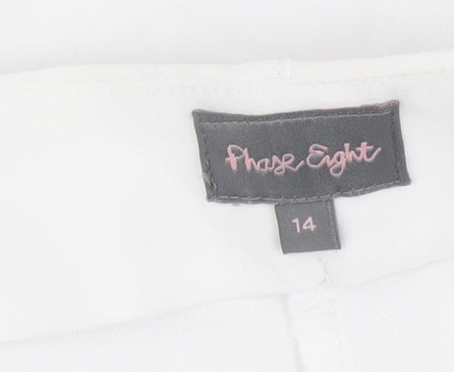 Phase Eight White Straight Leg Trousers - Size 14
