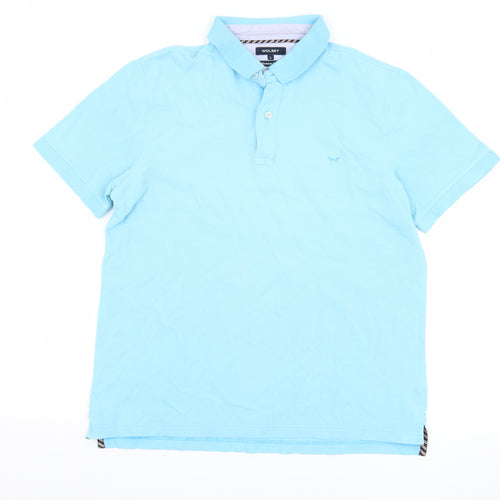 Wolsey Men's Blue Cotton Polo Shirt Large L