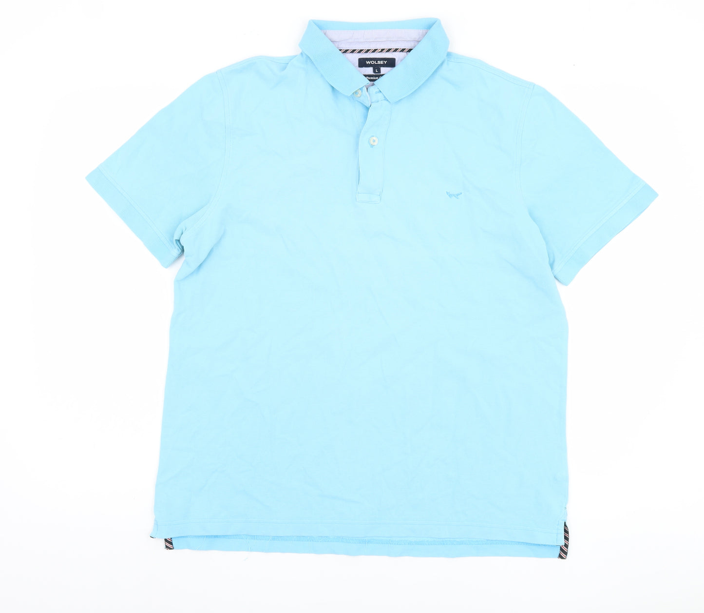 Wolsey Men's Blue Cotton Polo Shirt Large L