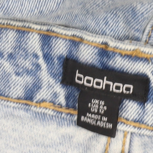 Boohoo Women's Blue Denim Jeans Size 16 Light Wash