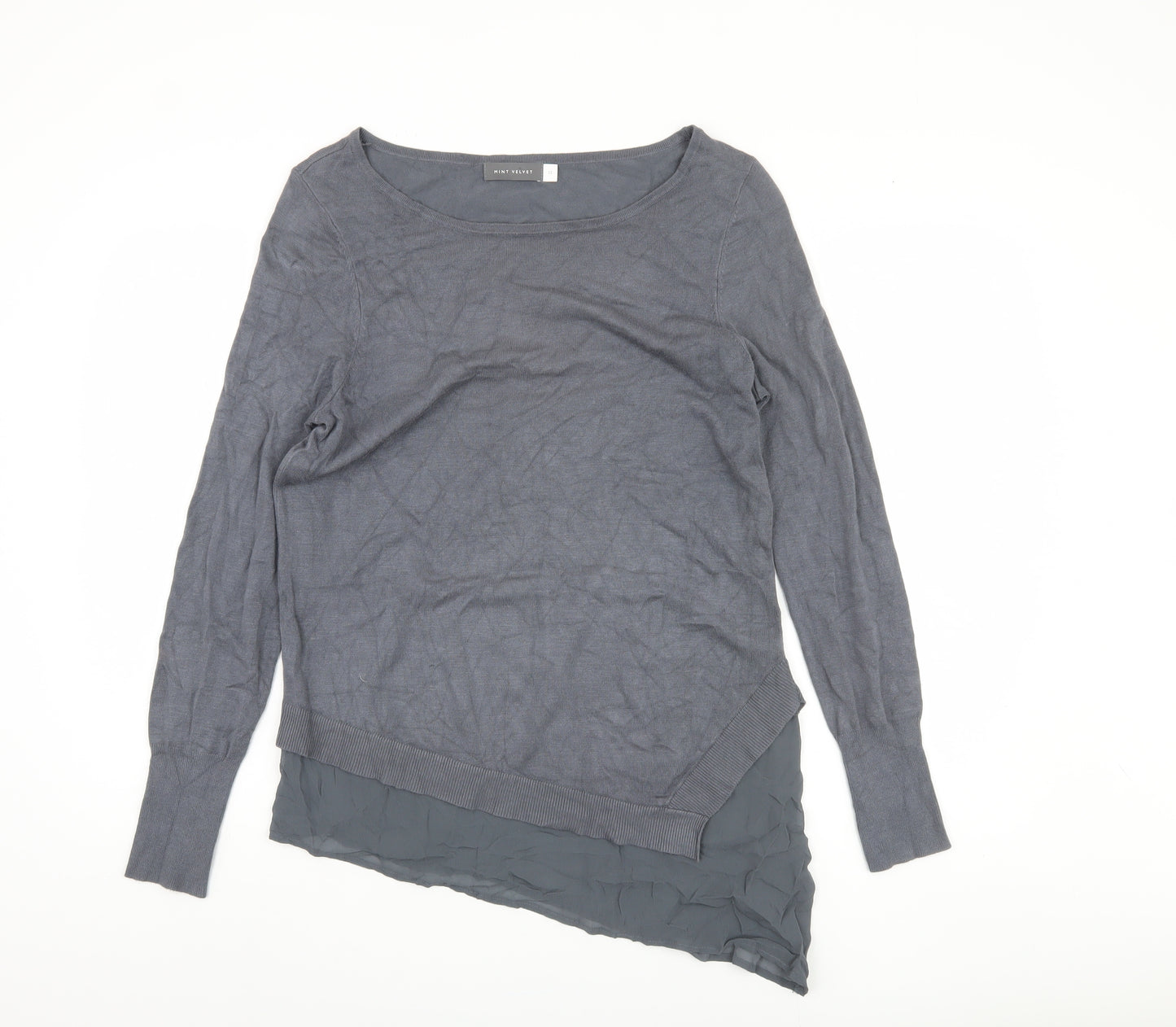 Mint Velvet Women's Grey Jumper, Size 12, Lightweight Knit