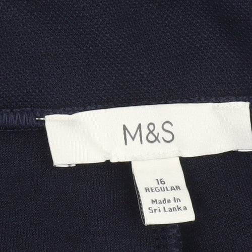 Marks and Spencer Women's Black Wide-Leg Trousers Size 16 New