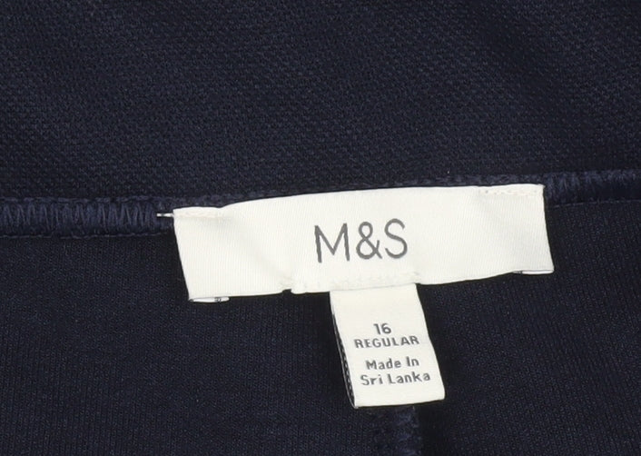 Marks and Spencer Women's Black Wide-Leg Trousers Size 16 New