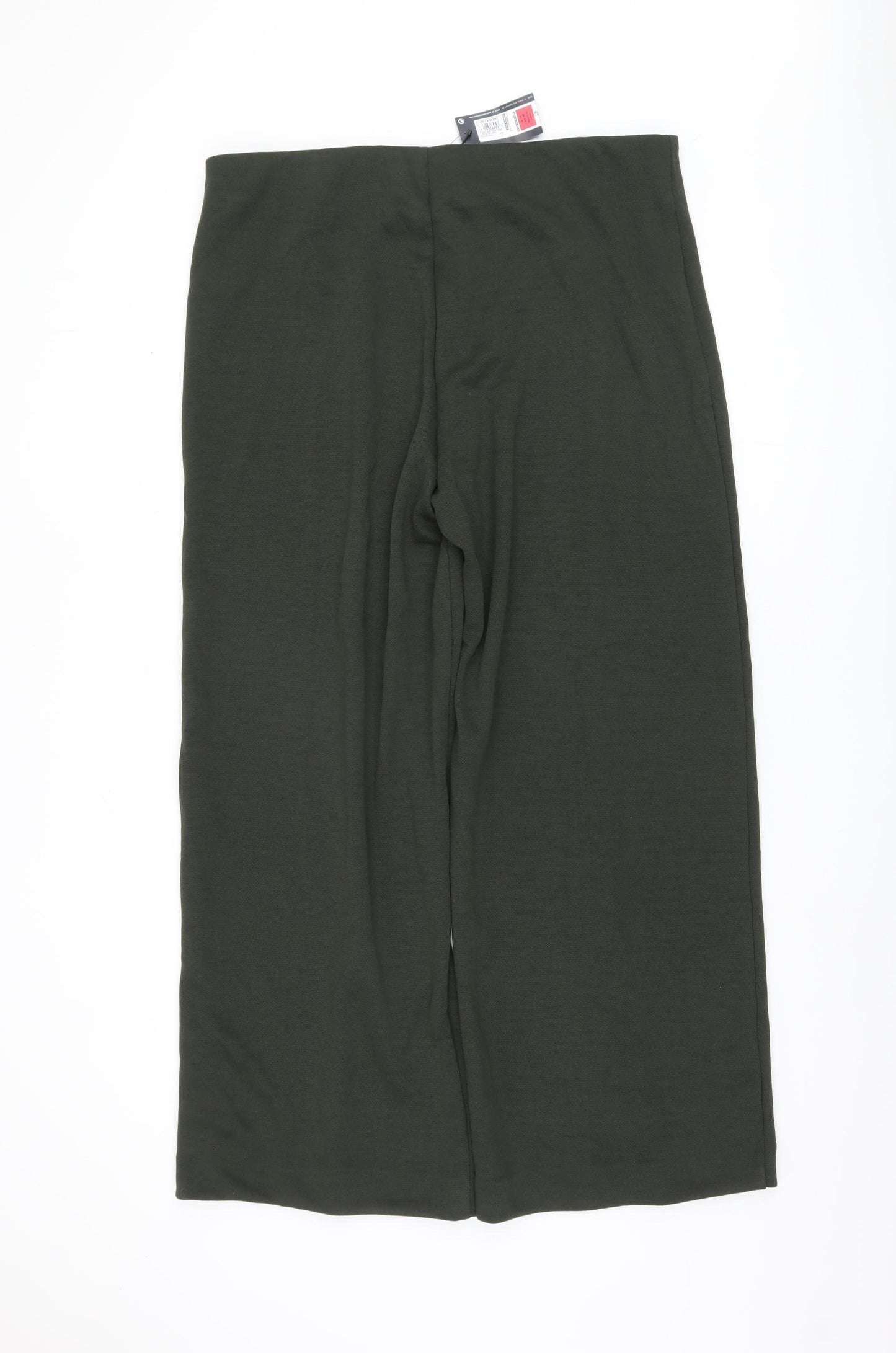 Marks and Spencer Women's Green Wide-Leg Trousers, Size 18