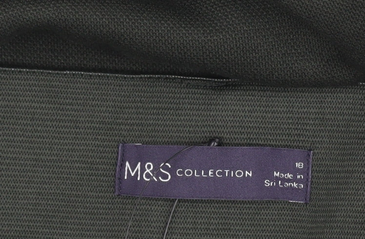 Marks and Spencer Women's Green Wide-Leg Trousers, Size 18