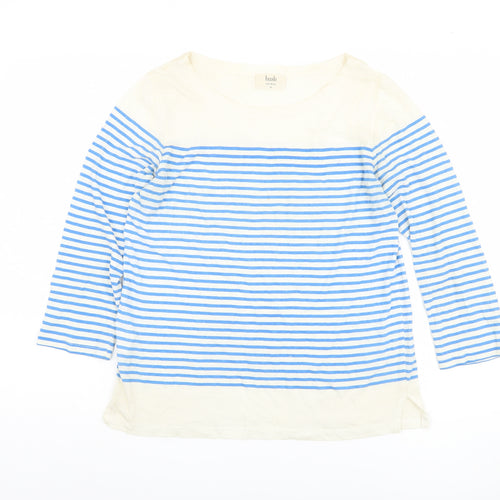 Hush Women's Blue Striped XS T-Shirt with 3/4 Sleeves