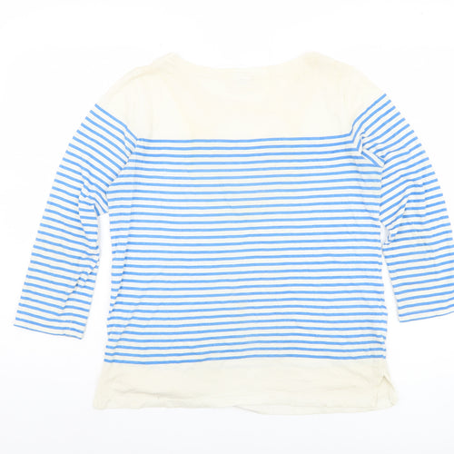 Hush Women's Blue Striped XS T-Shirt with 3/4 Sleeves
