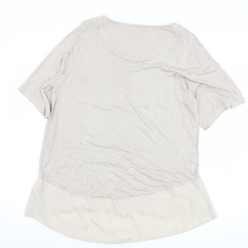 Marks & Spencer Women's Beige Floral T-Shirt Size 16