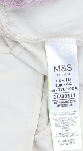 Marks & Spencer Women's Beige Floral T-Shirt Size 16