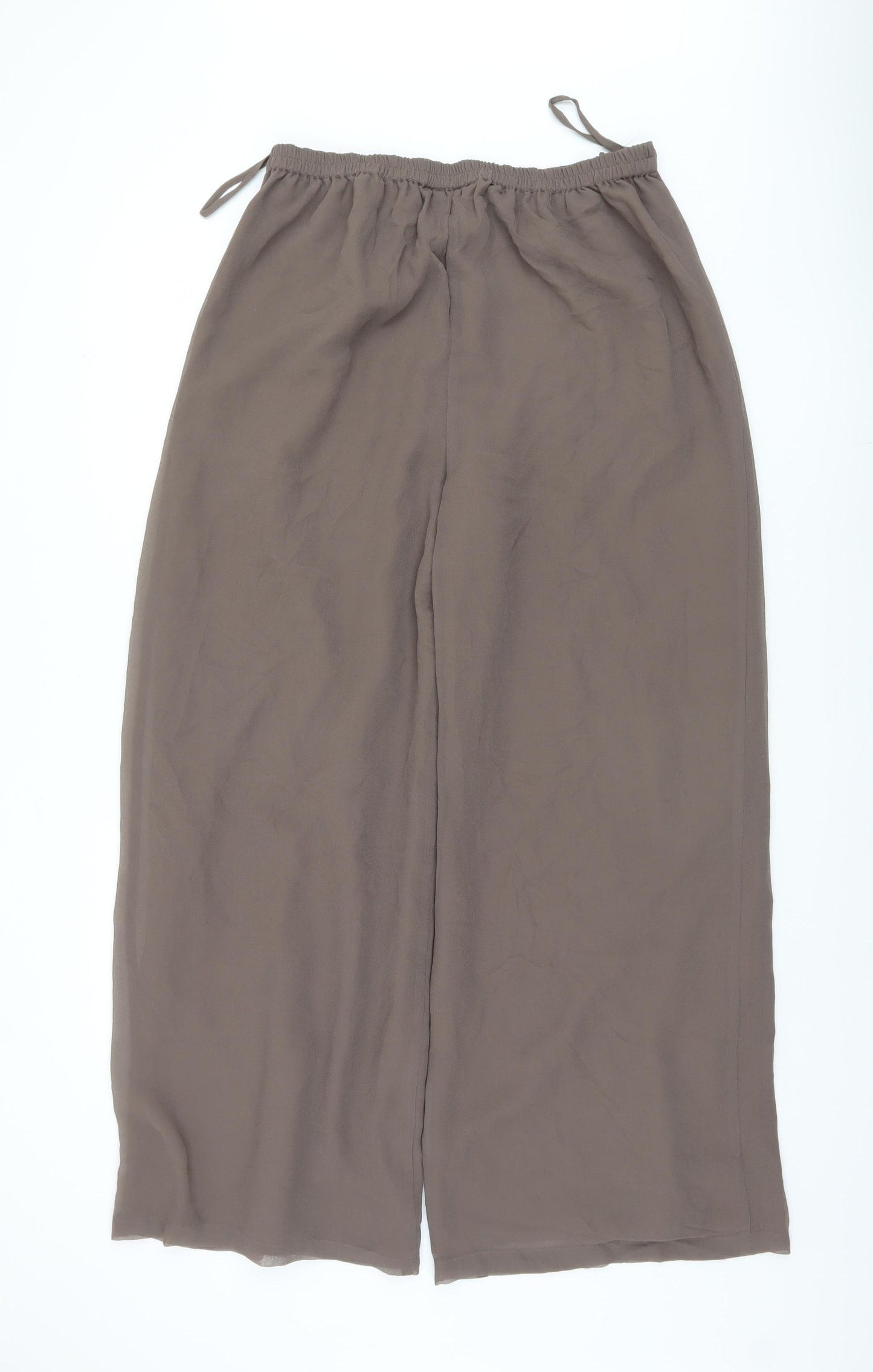 Gray & Osbourn Women's Brown Wide-Leg Trousers Size 18