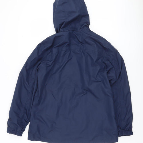 Peter Storm Women's Blue Hooded Rain Coat Size 14 Waterproof