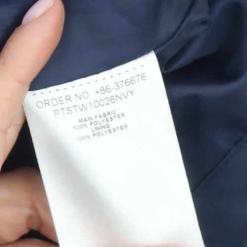 Peter Storm Women's Blue Hooded Rain Coat Size 14 Waterproof