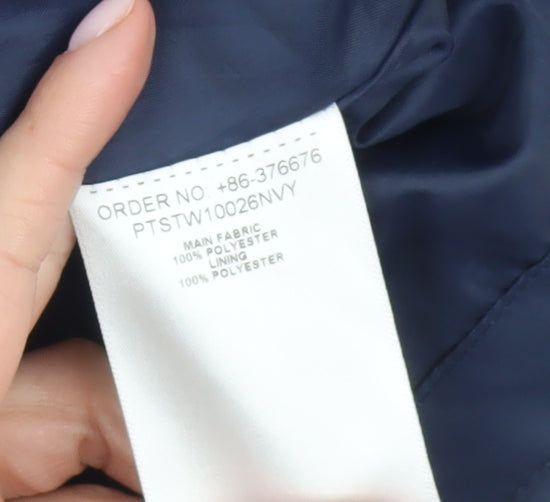 Peter Storm Women's Blue Hooded Rain Coat Size 14 Waterproof