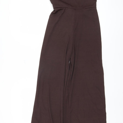 Boohoo Brown Women's Wide-Leg Jumpsuit UK 8