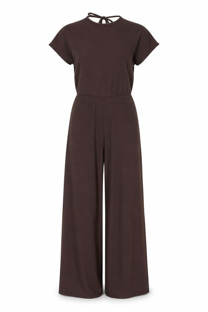 Boohoo Brown Women's Wide-Leg Jumpsuit UK 8