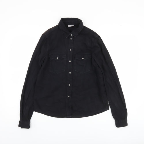 Noisy May Women's Black XS Long Sleeve Button-Up Shirt