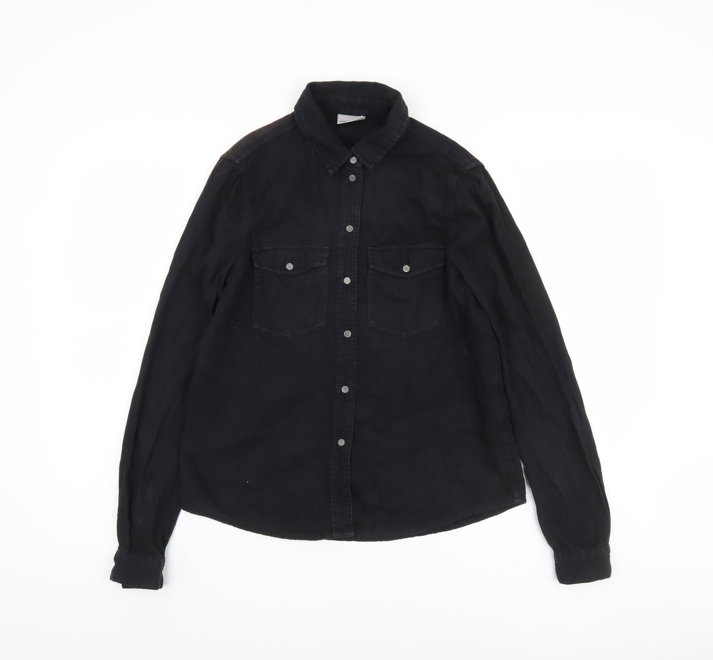 Noisy May Women's Black XS Long Sleeve Button-Up Shirt