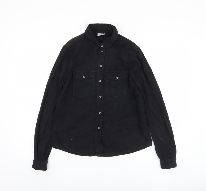 Noisy May Women's Black XS Long Sleeve Button-Up Shirt