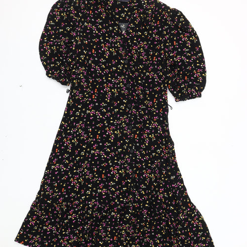 Marks and Spencer Women's Black A-Line Floral Dress