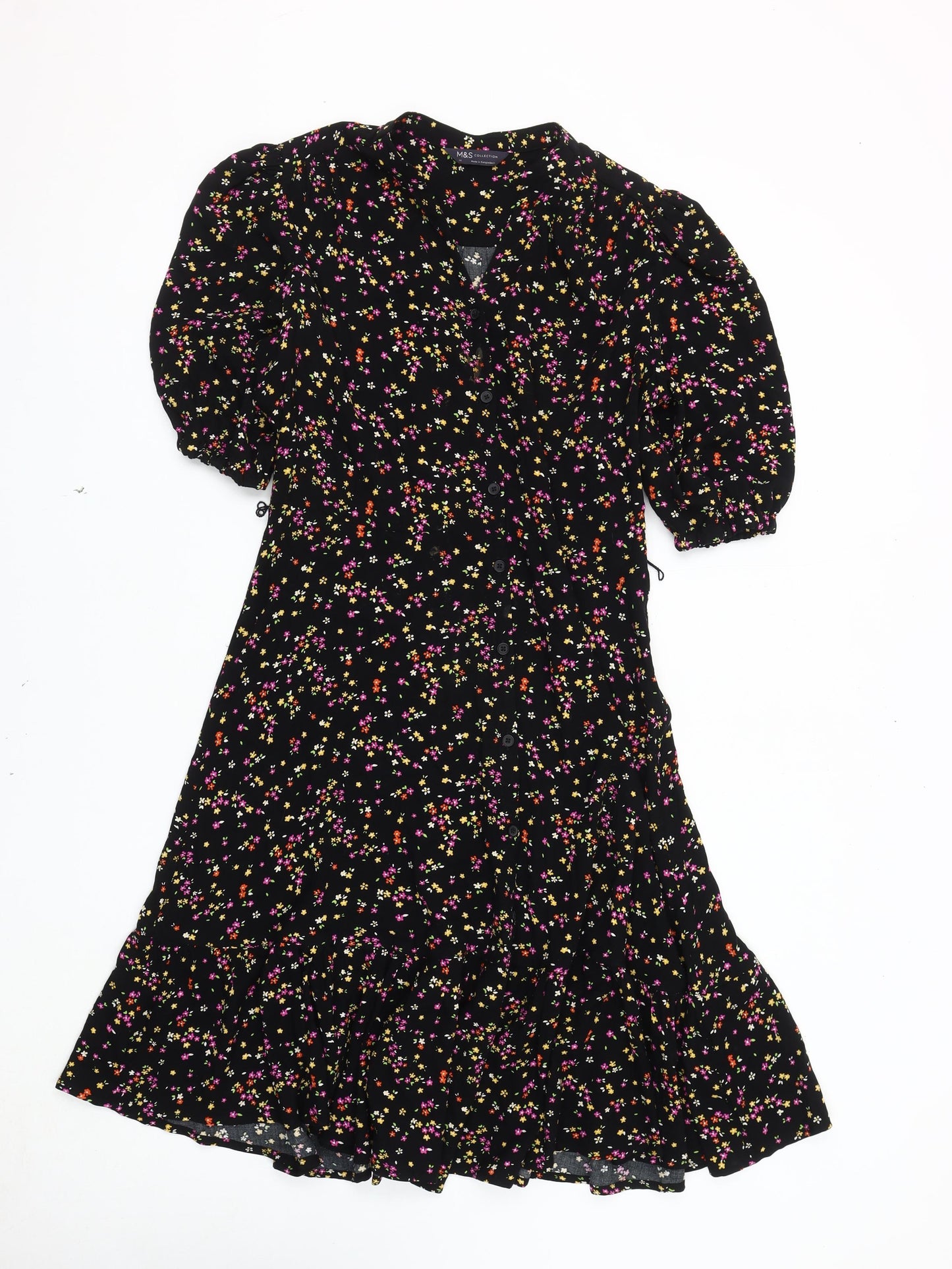 Marks and Spencer Women's Black A-Line Floral Dress