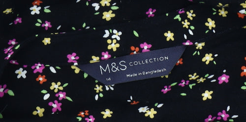 Marks and Spencer Women's Black A-Line Floral Dress